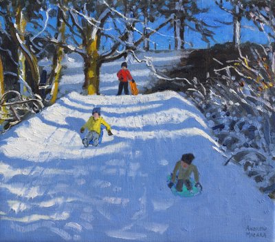 Amusement dans la neige, Wash Green, Derbyshire, 2014 - Andrew Macara